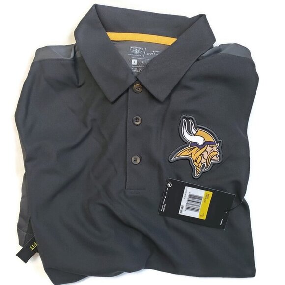 Nike Team Issue Dri-Fit Polo Shirt Mens Size Small NFL Minnesota Vikings Gray - Picture 1 of 6